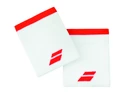 Bandeaux anti-sueur Babolat  Logo Jumbo Wristband White/Red (2 Pack)