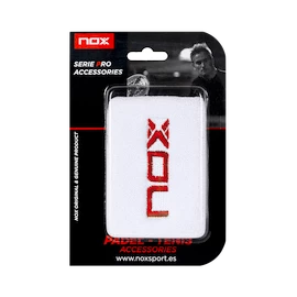 Bandeaux anti-sueur NOX 2 White/Red Logo Wristbands