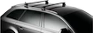 Barre de toit Thule avec barre en aluminium noire BMW série 1 3 portes à hayon avec points fixes 07+