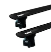 Barres de toit Thule avec EVO WingBar Black Kia Carens (Mk II) 5-dr MPV avec barres de toit intégrées 07-12