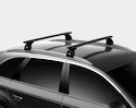 Barres de toit Thule avec EVO WingBar Black Opel Vita 3-dr Berline à hayon avec des points fixes 04-06