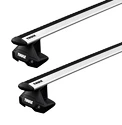 Barres de toit Thule avec EVO WingBar Chevrolet Silverado 4-dr Double-cab avec un toit nu 14-18