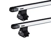 Barres de toit Thule avec SlideBar Dodge Ram 1500 4-dr Double-cab avec un toit nu 02-08