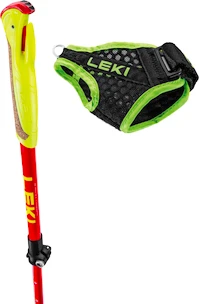 Bâtons de course de trail Leki  Ultratrail FX Junior, naturalcarbon-bright red-neonyellow, 95 - 110 cm