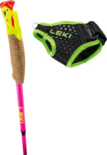 Bâtons de course de trail Leki  Ultratrail FX.One Superlite, neonpink-neonyellow-naturalcarbon