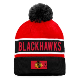 Bonnet d'hiver Fanatics Authentic Pro Game & Train Cuffed Pom Knit Chicago Blackhawks