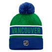 Bonnet d'hiver Fanatics  Authentic Pro Game & Train Cuffed Pom Knit Vancouver Canucks