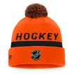 Bonnet d'hiver Fanatics  Authentic Pro Locker Room Cuffed Pom Knit NHL Philadelphia Flyers