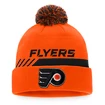 Bonnet d'hiver Fanatics  Authentic Pro Locker Room Cuffed Pom Knit NHL Philadelphia Flyers