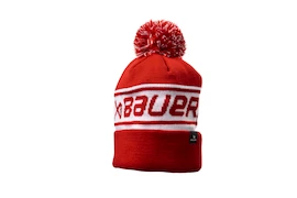 Bonnet de ski Bauer Team Ribbed Pom Red