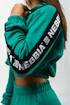 Chandail à capuchon pour femmes Nebbia Crop hoodie ICONIC Green
