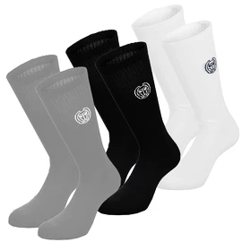 Chaussettes BIDI BADU Bold Bro II Crew Printed Move Socks 3 Pack Grey, Black, White