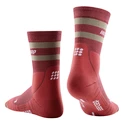 Chaussettes de compression pour femme CEP  80s Mid Cut Berry/Sand