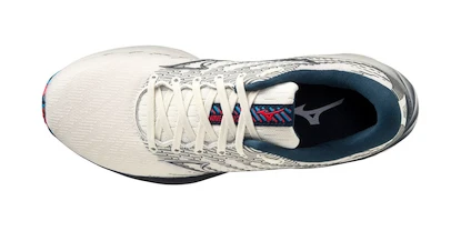 Chaussures de running pour femme Mizuno  Wave Rider 26 Snow White/Silver/Ibiza Blue  UK 3,5