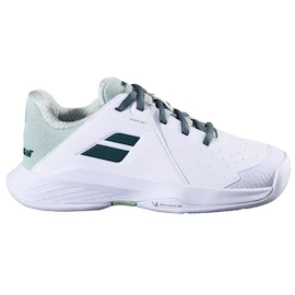 Chaussures de tennis pour enfant Babolat Propulse Jr 3 AC Wimbledon White/Dark Green