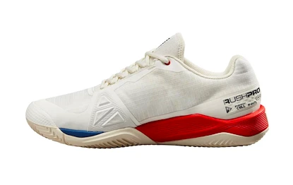 Chaussures de tennis pour homme Wilson Rush Pro 4.0 Clay Snow White/Wilson Red  EUR 47 1/3