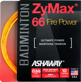 Cordage de raquette de badminton Ashaway ZyMax 66 Fire Orange