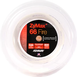Cordage de raquette de badminton Ashaway ZyMax 66 Fire Power White - 200 m