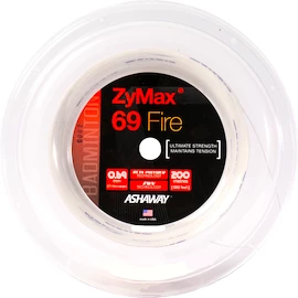Cordage de raquette de badminton Ashaway ZyMax 69 Fire White - 200 m