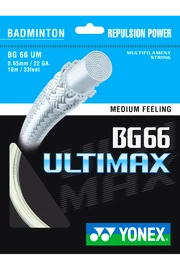 Cordage de raquette de badminton Yonex BG 66 Ultimax White (0.65 mm)