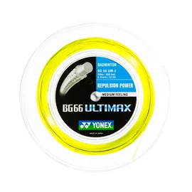 Cordage de raquette de badminton Yonex BG 66 Ultimax Yellow (0.65 mm) - 200 m