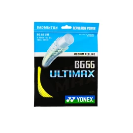 Cordage de raquette de badminton Yonex BG 66 Ultimax Yellow (0.65 mm)