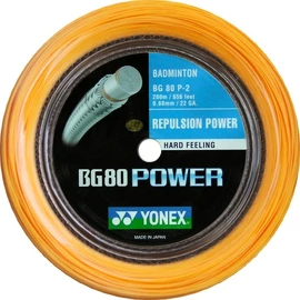 Cordage de raquette de badminton Yonex BG 80 Power Orange (0.68 mm) - 200m