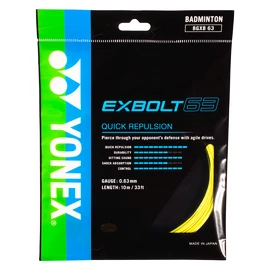 Cordage de raquette de badminton Yonex Exbolt 63 Yellow (10m)