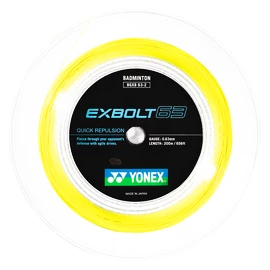 Cordage de raquette de badminton Yonex Exbolt 63 Yellow (200 m)