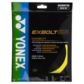 Cordage de raquette de badminton Yonex Exbolt 68 Yellow (10 m)