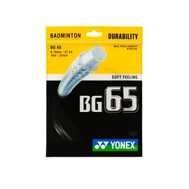 Cordage de raquette de badminton Yonex Micron BG65 Black (0.70 mm)
