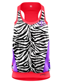 Débardeur pour femme Crazy Idea Top Break Black/Zebra