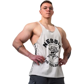 Débardeur pour homme Nebbia NEBBIA x OLYMPIA Washed Muscle Back Stringer GOLDEN AGE 791 light grey