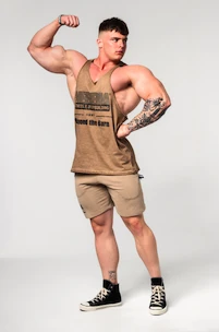 Débardeur pour homme Nebbia  Washed-off Oversized Stringer MAX OUT 359 Light Brown XL