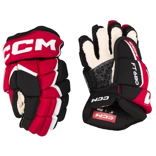 Gants de hockey CCM JetSpeed FT680 Black/Red/White Junior 12 pouces