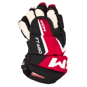 Gants de hockey CCM JetSpeed FT680 Black/Red/White Junior 12 pouces