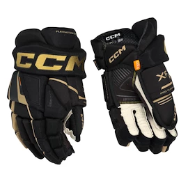 Gants de hockey CCM Tacks XF Black/Gold Junior