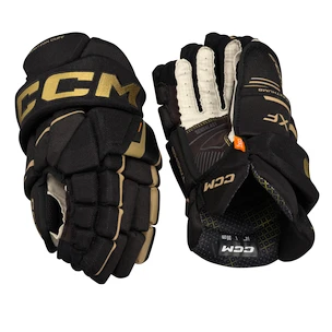 Gants de hockey CCM Tacks XF Black/Gold Senior 15 pouces