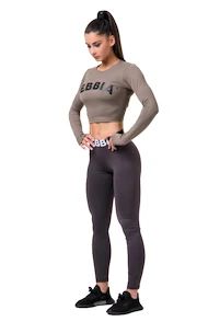 Haut pour femme Nebbia Hero Sporty Hero crop top long sleeve mocha XS
