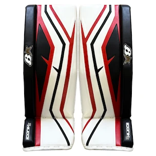 Jambières de gardien de but BRIAN'S Iconik X White/Red Senior 36 + 1 pouce