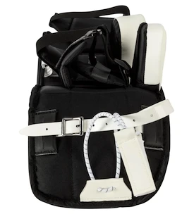 Jambières de gardien de but CCM YTflex 3 White/White/Black/Black Youth 20 pouces