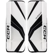 Jambières de gardien de but CCM YTflex 3 White/White/Black/Black Youth 20 pouces