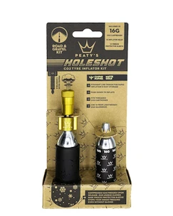 Kit tête de gonflage CO2 avec cartouches PEATY'S  Road & gravel (16g) - gold (ppr-hti-rag-gld-12)