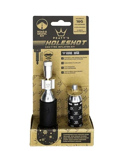 Kit tête de gonflage CO2 avec cartouches PEATY'S  Road & gravel (16g) - silver (ppr-hti-rag-sil-12)