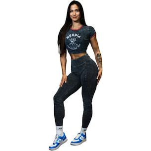 Leggings pour femme Nebbia NEBBIA x OLYMPIA Washed High Waisted Leggings GYM WARRIOR 776 black