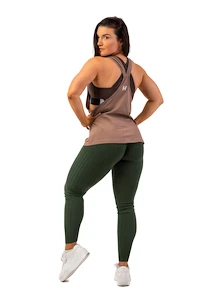 Leggings pour femme Nebbia  Organic Cotton Ribbed High Waist Leggings 405 dark green XS