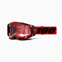 Lunettes de ski alpin 100%  Racecraft 2 Goggle Red - Clear Lens
