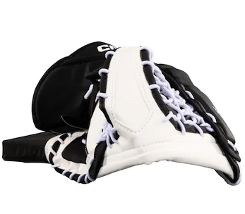 Mitaine de gardien de but CCM YTflex 3 White/White/Black/Black Youth main gauche (regular)