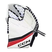 Mitaine de gardien de but CCM YTflex 3 white/white/red/black Youth sur la main droite (Full-right)