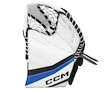 Mitaine de gardien de but CCM YTflex 3 white/white/royal/black Youth sur la main gauche (regular)